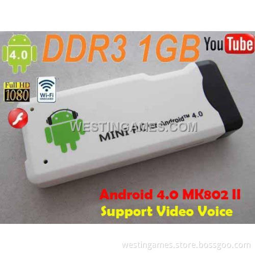New Mk802 Android 4.0 Mini PC Google TV Player W/ WiFi / 1.5GHz 1g RAM 4G ROM / HDMI - White/Black
